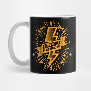 Beware Of Electricity Retro Vintage v4 Mug